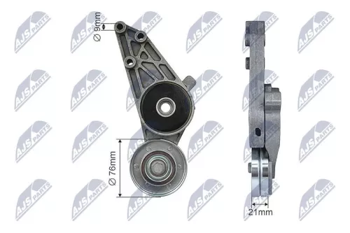 NTY NTY RNK-AU-022 Tensioner Pulley, V-ribbed belt 