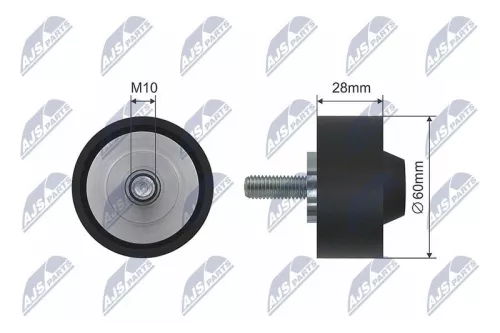 NTY NTY RNK-AU-039 Deflection Pulley/Guide Pulley, V-belt 