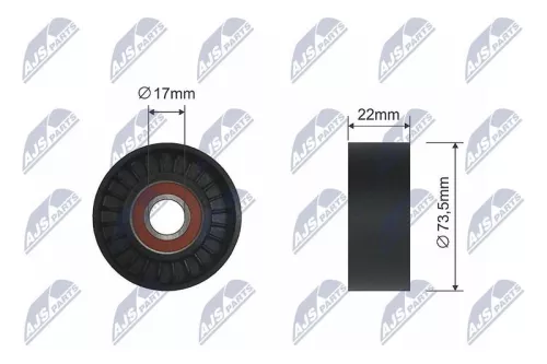NTY NTY RNK-AU-053 Deflection Pulley/Guide Pulley, V-belt 