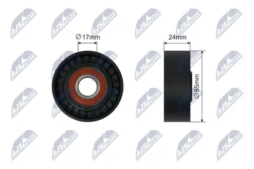 NTY NTY RNK-AU-057 Tensioner Pulley, V-ribbed belt 