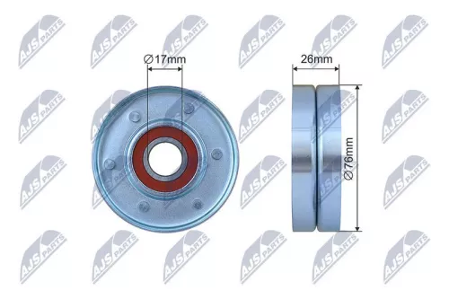 NTY NTY RNK-AU-059 Tensioner Pulley, V-ribbed belt 