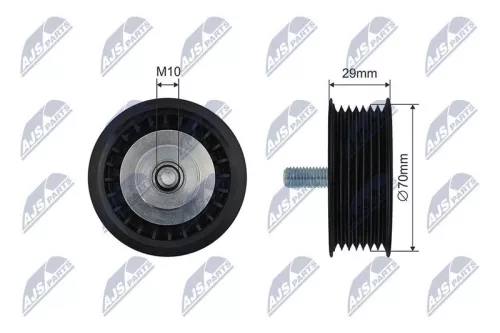 NTY NTY RNK-AU-073 Tensioner Pulley, V-ribbed belt 