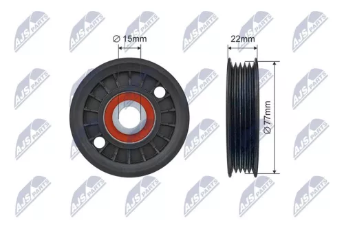 NTY NTY RNK-AU-077 Tensioner Pulley, V-ribbed belt 