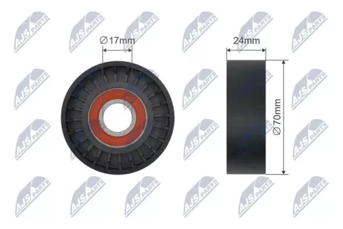 NTY NTY RNK-AU-080 Tensioner Pulley, V-ribbed belt 