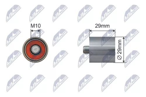 NTY NTY RNK-AU-081 Tensioner Pulley, V-ribbed belt 