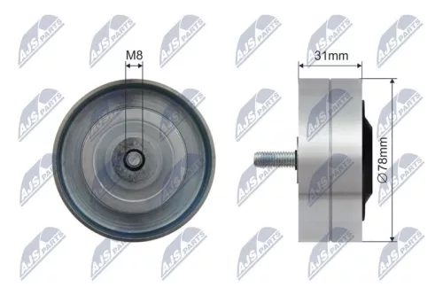 NTY NTY RNK-AU-082 Deflection/Guide Pulley, V-ribbed belt 