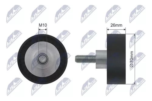Deflection/Guide Pulley, V-ribbed belt