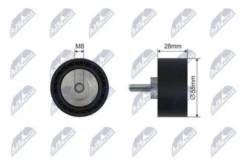 NTY NTY RNK-BM-045 Tensioner Pulley, V-ribbed belt 