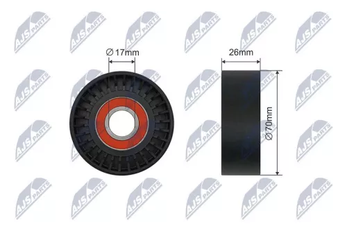 NTY NTY RNK-BM-046 Tensioner Pulley, V-ribbed belt 
