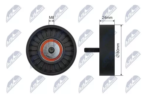 NTY NTY RNK-BM-051 Tensioner Pulley, V-ribbed belt 