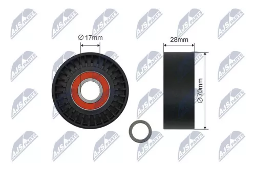 NTY NTY RNK-BM-057 Deflection/Guide Pulley, V-ribbed belt 