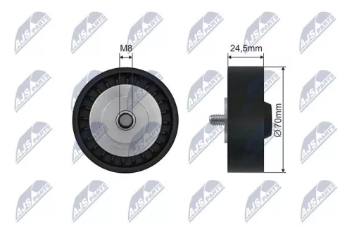 NTY NTY RNK-BM-065 Tensioner Pulley, V-ribbed belt 