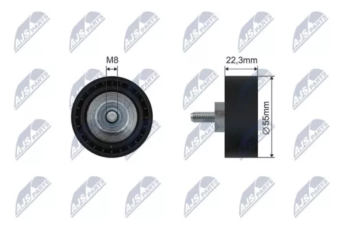 NTY NTY RNK-BM-067 Deflection/Guide Pulley, V-ribbed belt 