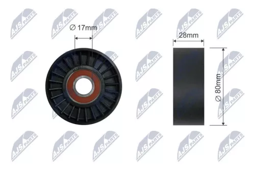 NTY NTY RNK-BM-068 Deflection/Guide Pulley, V-ribbed belt 