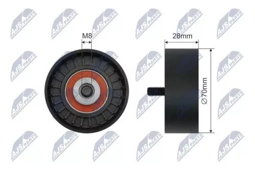 NTY NTY RNK-BM-072 Tensioner Pulley, V-ribbed belt 