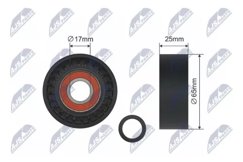 NTY NTY RNK-CH-003 Tensioner Pulley, V-ribbed belt 