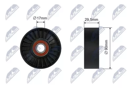 NTY NTY RNK-CH-009A Tensioner Pulley, V-ribbed belt 