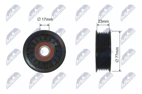 NTY NTY RNK-CH-014 Tensioner Pulley, V-ribbed belt 
