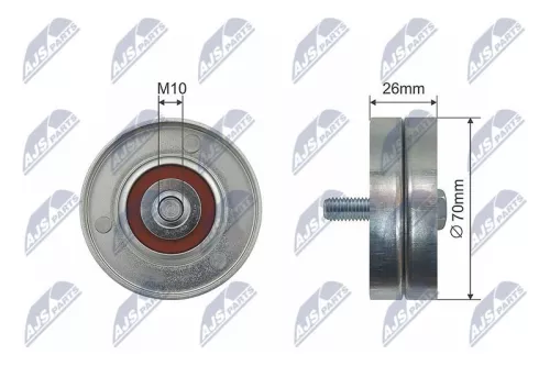 NTY NTY RNK-CH-020 Deflection/Guide Pulley, V-ribbed belt 