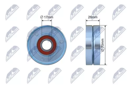 NTY NTY RNK-CH-042 Tensioner Pulley, V-ribbed belt 