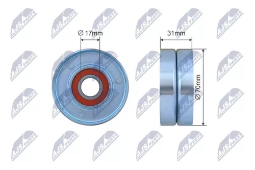 NTY NTY RNK-CH-053 Tensioner Pulley, V-ribbed belt 