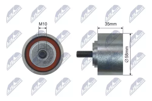 NTY NTY RNK-CH-055 Tensioner Pulley, V-ribbed belt 
