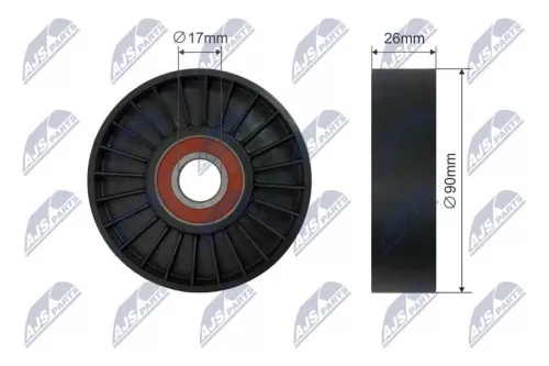 NTY NTY RNK-CH-056 Tensioner Pulley, V-ribbed belt 