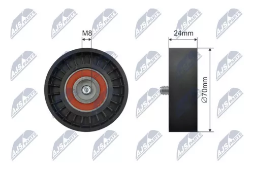 NTY NTY RNK-CH-057 Tensioner Pulley, V-ribbed belt 