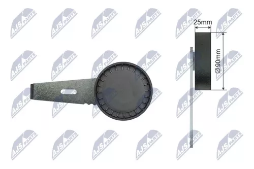 NTY NTY RNK-CT-054 Tensioner Pulley, V-ribbed belt 