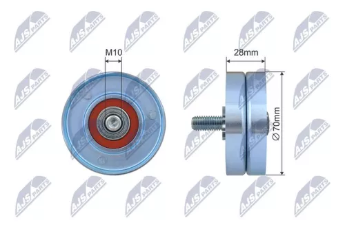 NTY NTY RNK-CT-055 Tensioner Pulley, V-ribbed belt 