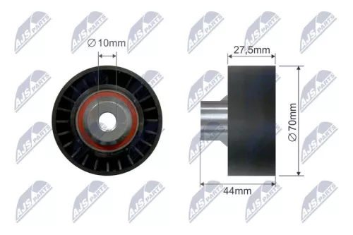 Deflection/Guide Pulley, V-ribbed belt