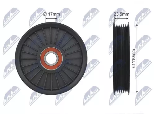 NTY NTY RNK-DW-008 Deflection/Guide Pulley, V-ribbed belt 