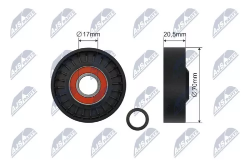 NTY NTY RNK-FR-055 Tensioner Pulley, V-ribbed belt 