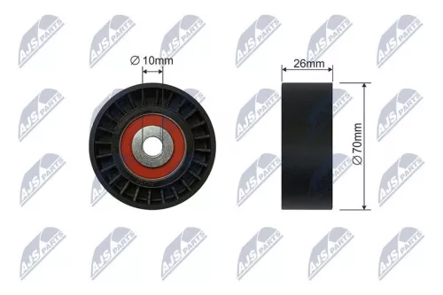 NTY NTY RNK-FR-058 Tensioner Pulley, V-ribbed belt 