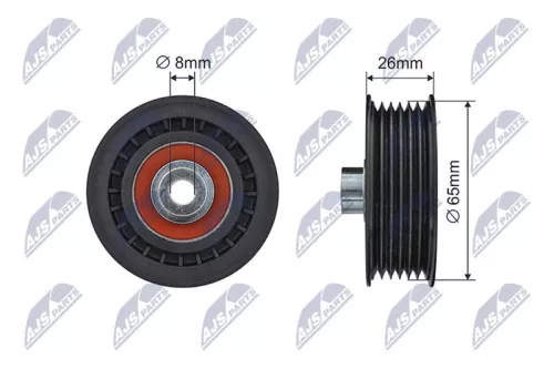 NTY NTY RNK-FR-062 Tensioner Pulley, V-ribbed belt 