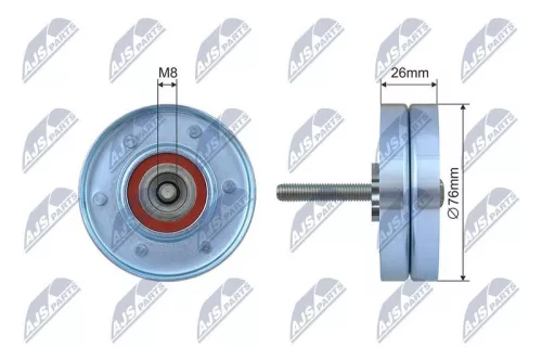 NTY NTY RNK-FR-065 Tensioner Pulley, V-ribbed belt 