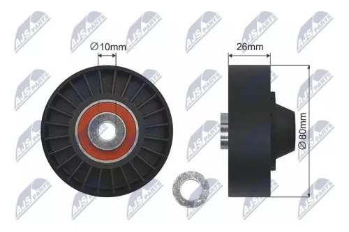 Deflection/Guide Pulley, V-ribbed belt