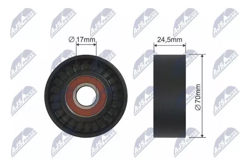 Deflection/Guide Pulley, V-ribbed belt