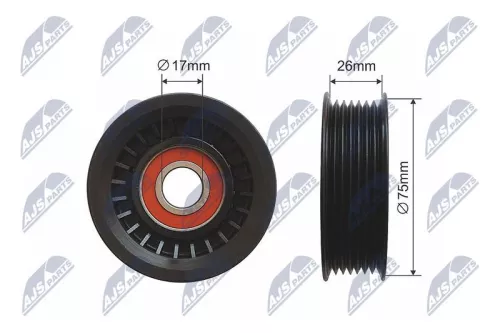 NTY NTY RNK-HD-010 Deflection/Guide Pulley, V-ribbed belt 