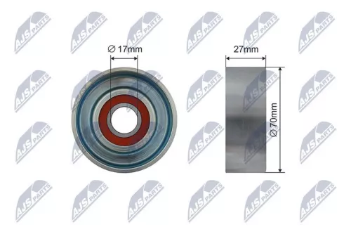 NTY NTY RNK-HD-026 Tensioner Pulley, V-ribbed belt 