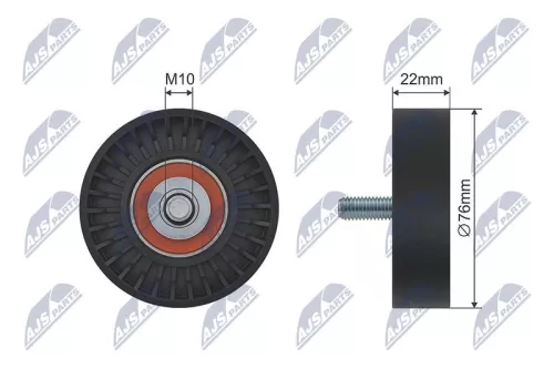 NTY NTY RNK-KA-005 Deflection/Guide Pulley, V-ribbed belt 