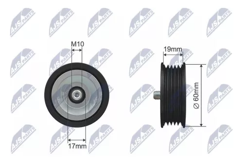 Deflection/Guide Pulley, V-ribbed belt