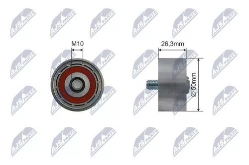 NTY NTY RNK-KA-014 Tensioner Pulley, V-ribbed belt 