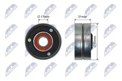 NTY NTY RNK-LR-015 Tensioner Pulley, V-ribbed belt 