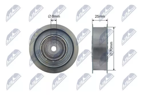 NTY NTY RNK-ME-052 Tensioner Pulley, V-ribbed belt 