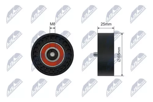 NTY NTY RNK-ME-059 Tensioner Pulley, V-ribbed belt 