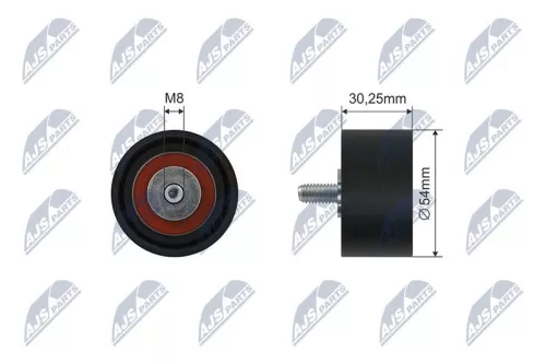 NTY NTY RNK-ME-075 Deflection/Guide Pulley, V-ribbed belt 