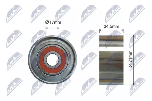 NTY NTY RNK-MZ-012 Deflection/Guide Pulley, V-ribbed belt 