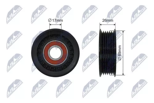 NTY NTY RNK-MZ-016 Tensioner Pulley, V-ribbed belt 