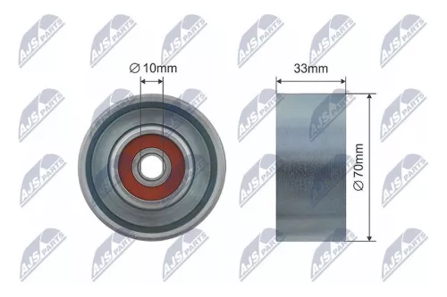 NTY NTY RNK-NS-022 Deflection/Guide Pulley, V-ribbed belt 